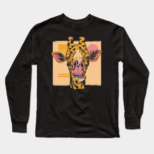 Funny Giraffe Illustration // Giraffe Lover Long Sleeve T-Shirt